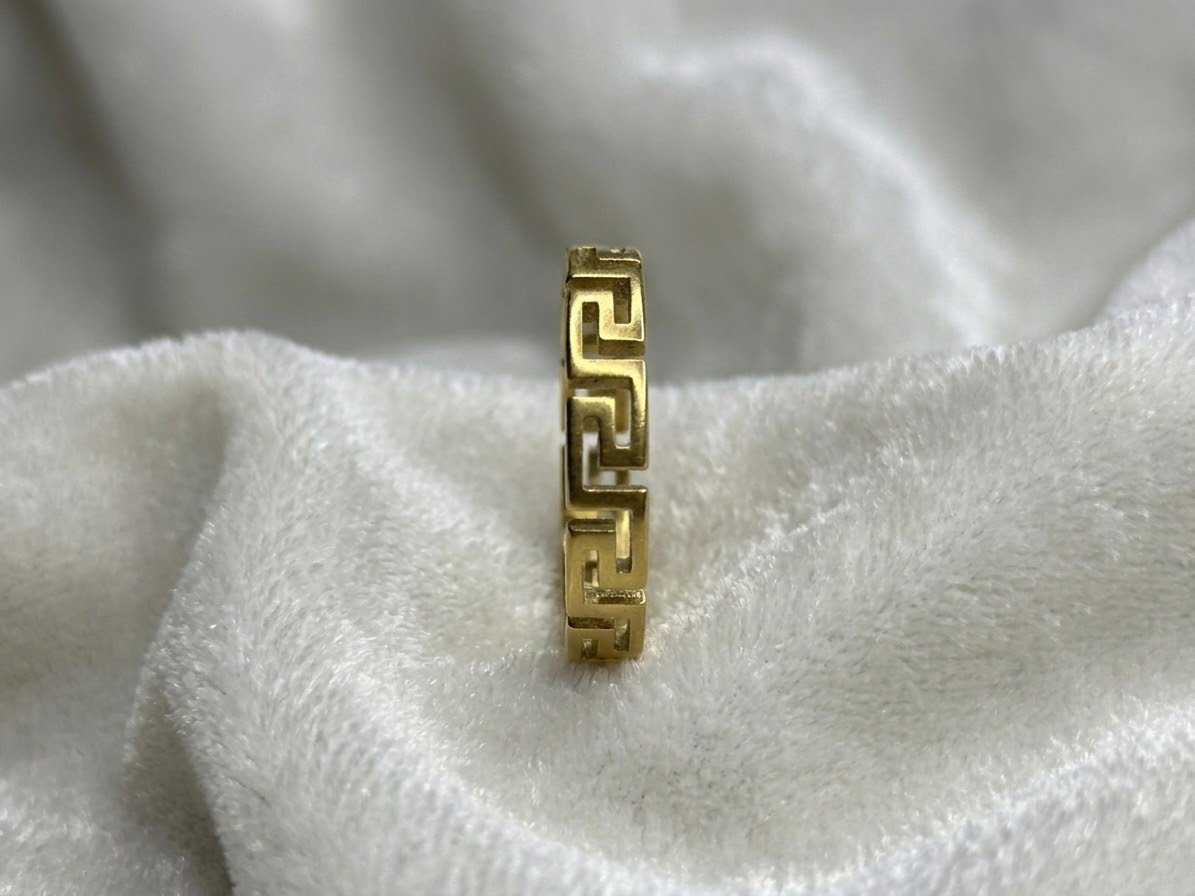 Golden Versace Style Pattern Ring
