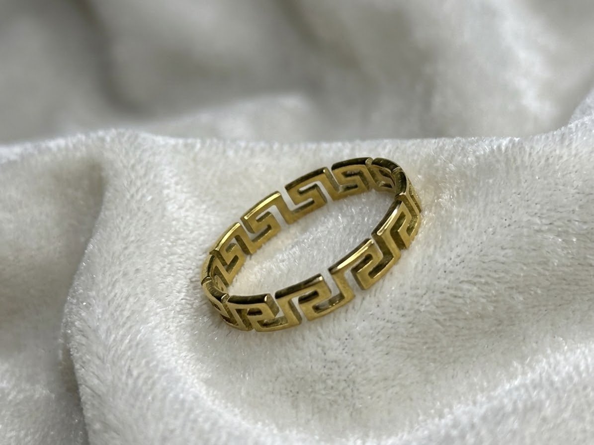 Golden Versace Style Pattern Ring