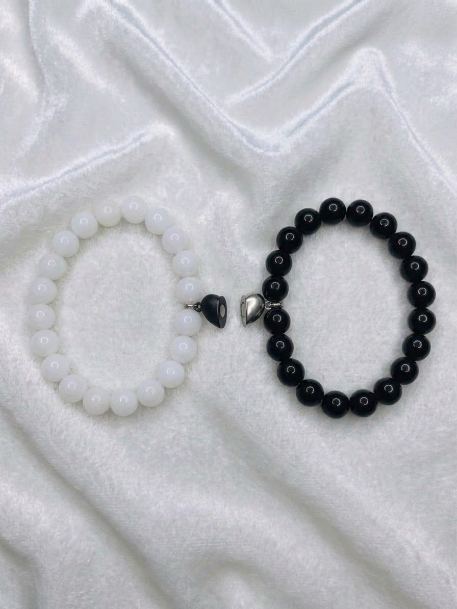 Magnetic Heart Couple Beaded Bracelets