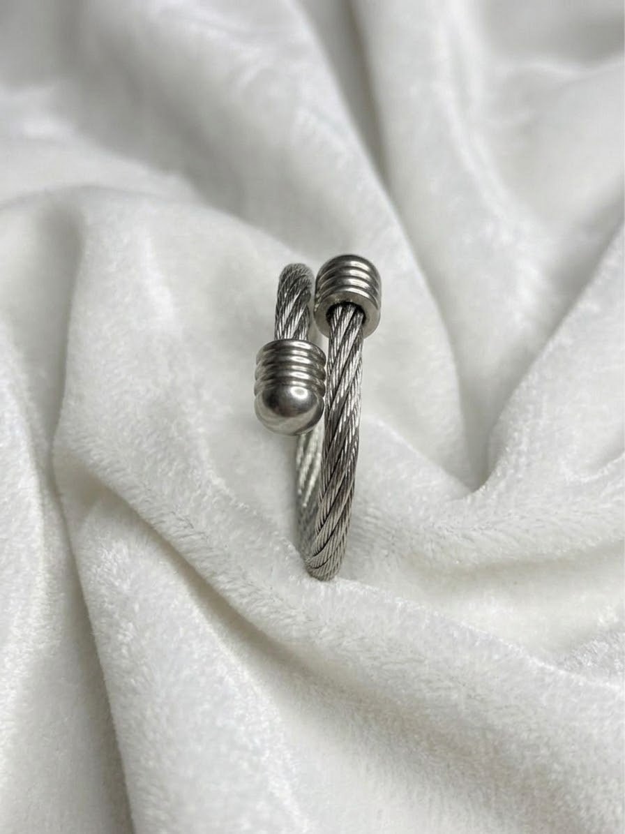 Silver Twisted Cable Wire Ring