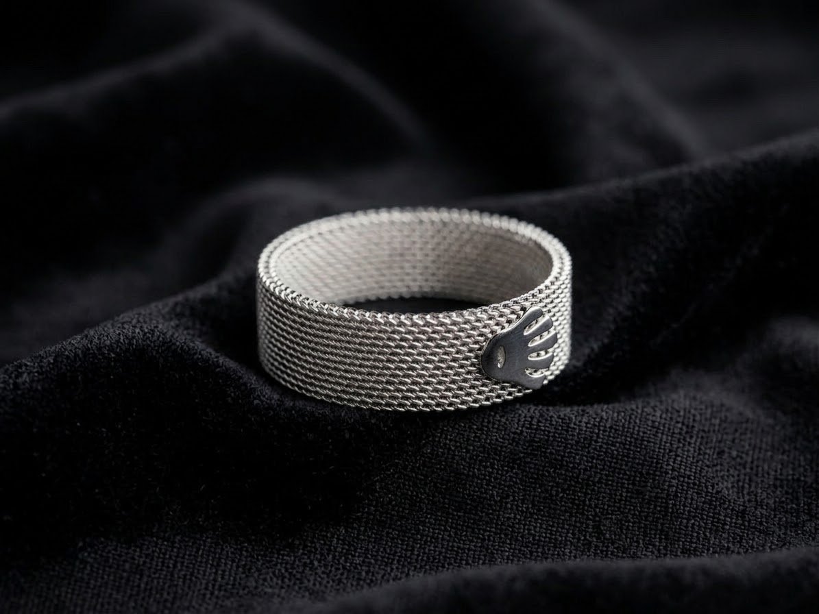 Rolex Style Crown Mesh Ring